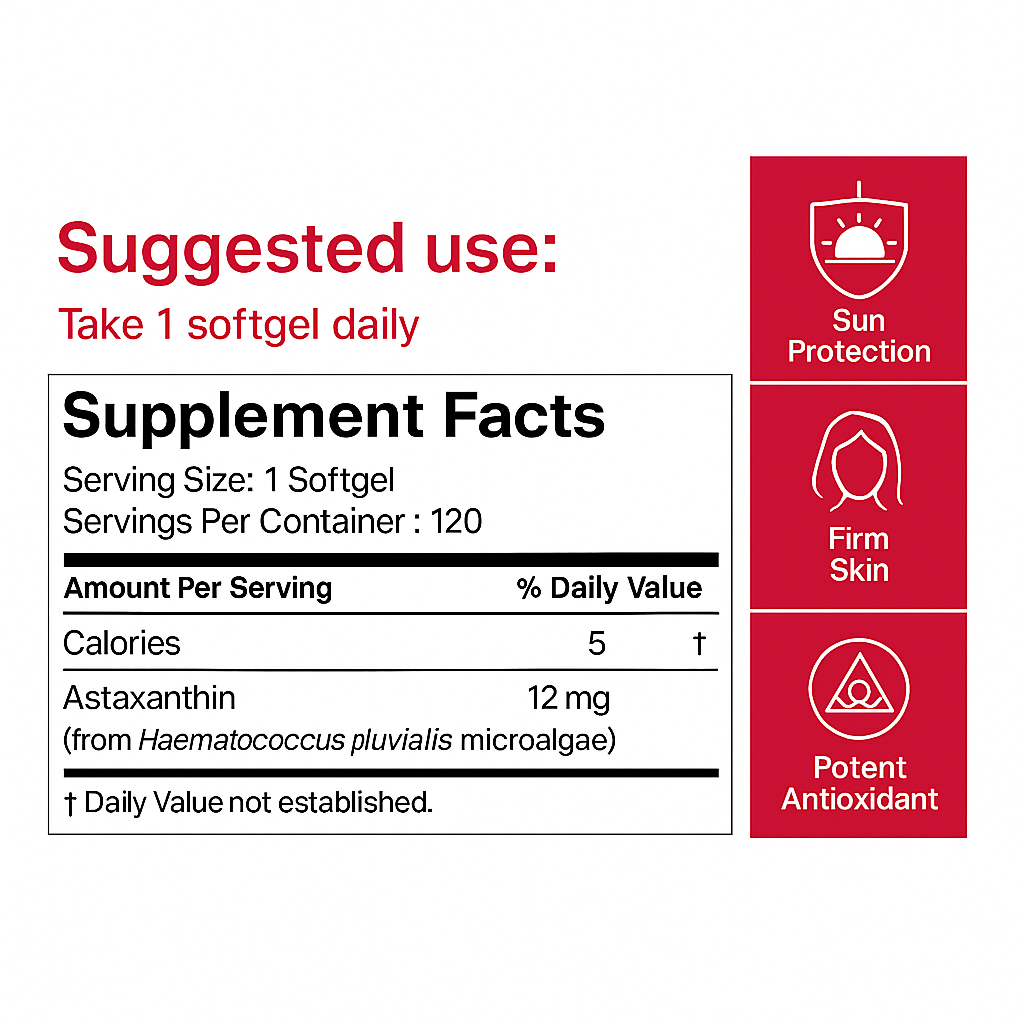 Astaxanthin Soft Gels - 12mg